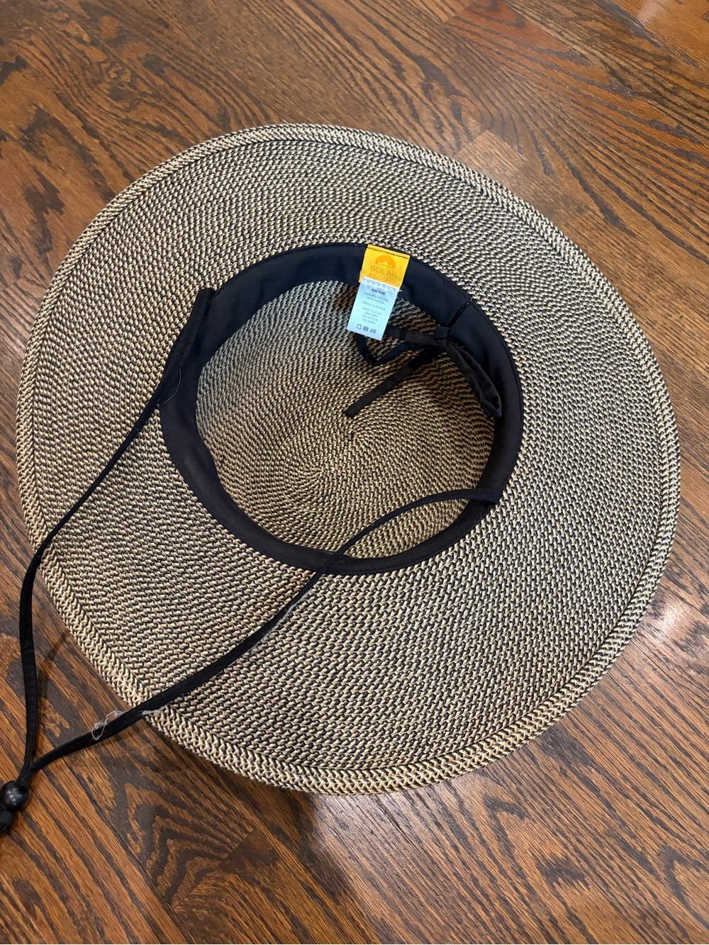 SOLAR ESCAPE Tan & Black Paper Blend Raffia Woven Sun Hat - Picture 5 of 7